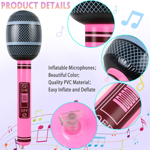 Özel şişme mikrofonlar havaya uçurmak şarkı parti mikrofon oyuncaklar için 80s 90s parti süslemeleri - Product Image 5