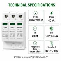 Dispositivo di Protezione da Sovratensioni LVMASolar SPD Tipo 2 20kA 40kA AC DC 275V-1200V 1P 2P 3P 4P Protezione da Fulmini