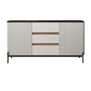 4 doors console buffet cabinet Living room furniture modern white black side board for home villa dining room storage cabinet