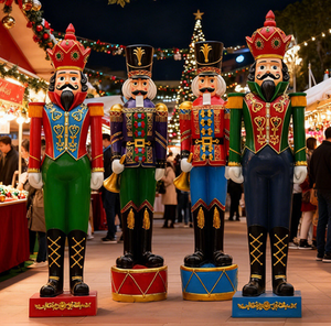 Мультфильм персонаж британский солдат Щелкунчик смолы из стекловолокна Рождественская уличная Декоративная скульптура для входа в отель - Product Image 5