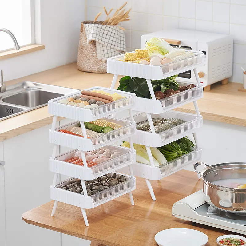 color blanco plegable cocina escurridor escurridor Estante de cocina de plástico para almacenamiento de platos escurridor