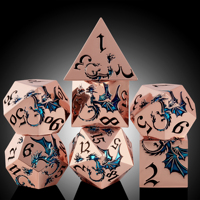 Ensemble de dés en métal DND, 7 pièces, alliage de zinc, 16 mm, dés polyédriques Dragon pour jeu de table D&D