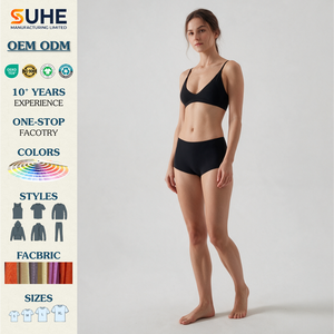 Braguitas sin Costuras de Tiro Medio para Mujer SUHE, Color Lila Claro, 76% Nailon, 24% Elastano, Ropa Interior Tejida - Product Image 2