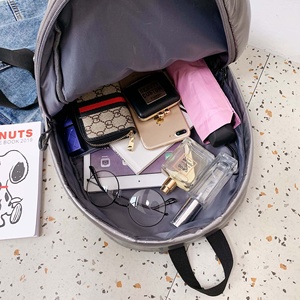 Sac à dos matelassé argenté métallisé à motif litchi, fermeture éclair, résistant à l'eau, mode, usage quotidien, pour femme, toutes saisons - Product Image 5