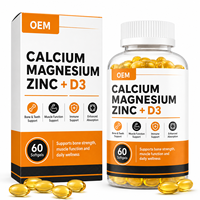 Complément alimentaire Calcium Magnésium Zinc D3 de qualité professionnelle, fabrication OEM, marque privée, étiquette blanche, soutien quotidien à la vitalité, fabrication professionnelle