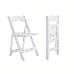 Chaise pliante en bois et résine pour événements, mariages, fêtes, Wimbledon, décoration, chaises blanches en plastique – Vente en gros - Product Image 1