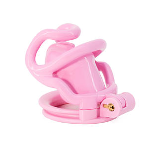 Pembe/siyah reçine kölelik eşcinsel kı<span class=keywords><strong>s</strong></span>ıtlama cihazı penis kilidi punk tarzı penis kafesi yetişkin erkek seks oyuncağı - Product Image 6