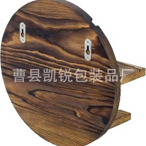 Wooden <b>Wall</b> <b>Mounted</b> Round Baseball Bat Storage Rack 2 Tier Multifunctional <b>Shelf</b> For Sports Equipment And Decor - Product Image 5