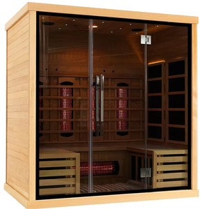 Meilleurs prix pour les salles de sauna - Sauna infrarouge à vapeur sèche pour 3 personnes avec thérapie par lumière rouge - Product Image 3