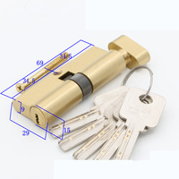 Cilindro de cerradura de latón de 70mm de alta calidad, llave de puerta de perfil europeo de doble apertura, aleación de Zinc compuesta de 60mm, mercado de cobre ABS de Oriente Medio