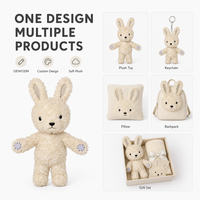Peluche Lapin Beige Adorable avec Impression de Logo Personnalisé, Emballage Cadeau, OEM ODM, Faible MOQ, Fabricant de Jouets en Peluche
