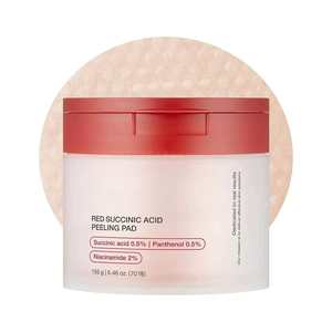 Meilleures ventes Medicubbe <span class=keywords><strong>Red</strong></span> Succinic Acid Panthenol Cotton Pad Exfoliation et apaisement du visage Niacinamide AHA BHA Toner Pad Rouge - Product Image 4