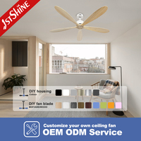 1stshine plafond ventilateur 60 pouces dc moteur moderne 5 boisées solides lames ventilateur de plafond avec télécommande