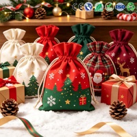 OEM/ODM Maßgefertigter Umweltfreundlicher Leinwand-Zugbeutel Weihnachtsgeschenk-Beutel Baumwoll-Einkaufstasche für Einzelhandels-Geschenkverpackung