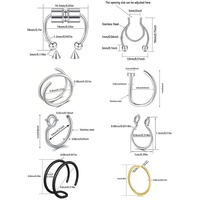 Ensemble de faux anneaux de nez en acier inoxydable 316L, non-percés, à clipser et magnétiques, bijoux de faux septum pour fête, unisexe