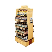 Aanpasbare dubbelzijdige, extra sterke 4-laags MDF & kartonnen supermarkt displays voor fruit, groenten, dranken & snacks
