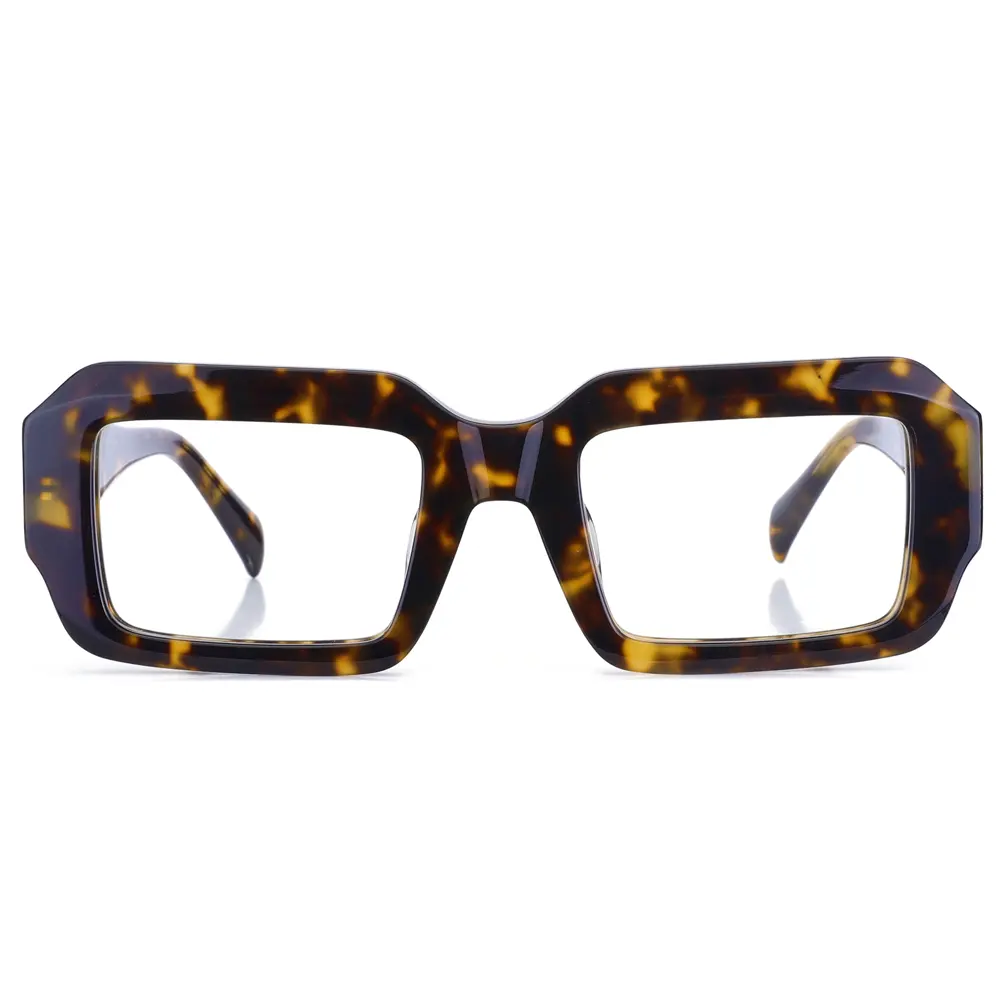 F01291g Acetate dày khung kính vuông khung High End Vintage Eyewear handmade Kính mắt