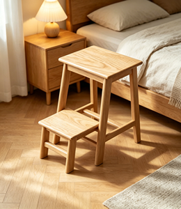 Silla de Comedor con Respaldo en Arco de Roble Natural, Asiento Acolchado de PU Negro Brillante Impermeable, Patas Cónicas de Madera Maciza, Silla Minimalista para Cocina - Product Image 1