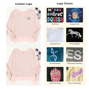 JL1028A produttore di alta qualità con scollo a V manica lunga abbigliamento Casual da donna maglione lavorato a maglia Waffle felpe da donna - Product Image 2
