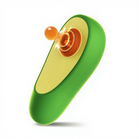 Vibrateur en forme d'avocat pour femmes, masseur clitoridien mignon avec 10 modes de vibration, silicone doux, silencieux, jouet sexuel personnel pour femmes
