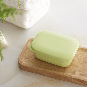 Double Layer Plastic Square <strong>Soap</strong> <strong>Dish</strong> With Lid For Bathroom Dormitory <strong>Balcony</strong> Summer Use - Product Image 4