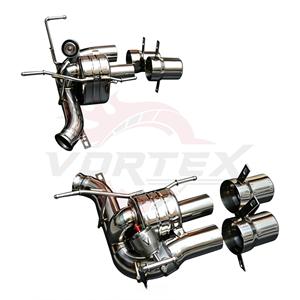 Kit d'échappement Catback en acier inoxydable poli miroir Vortex avec embouts quadruples pour Ferrari FF 6.3L V12 2011-2016, modification de course - Product Image 4