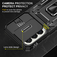 Coques de téléphone portable avec caméra coulissante pour Samsung Galaxy A07 A17 A37 A57 5G, support béquille, antichoc, coque arrière