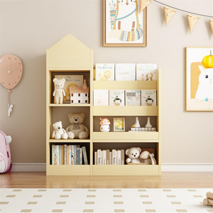 Étagère à livres en bois pour enfants en bas âge, bibliothèque en bois pour enfants, organisateur de rangement pour jouets, bibliothèque pour bébé avec support à livres suspendu - Product Image 4