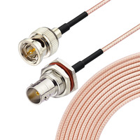 Cable Coaxial de 75 Ohmios, Conector BNC de Panel con Junta Tórica a Conector Recto Tipo F, RG179 de 8 Pulgadas, para Video HD SDI de 6G, Cámaras de Seguridad CCTV, Transmisión