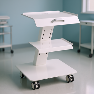 Carrito de laboratorio rodante Vevor de 3 niveles, carrito móvil de metal con ruedas giratorias para clínicas y hospitales - Product Image 2