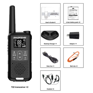 <span class=keywords><strong>Walkie</strong></span> <span class=keywords><strong>Talkie</strong></span> Bidireccional <span class=keywords><strong>PMR446</strong></span> sin Licencia para Adultos Mini BF-T22 con Potencia de 2W, 22 Canales y Alcance de 2-5km para Comunicación - Product Image 2