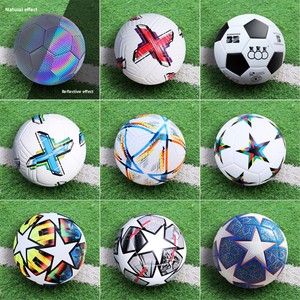 Ballon de <span class=keywords><strong>football</strong></span> en cuir PU cousu à la machine à trois anneaux avec logo personnalisé pour la Coupe d'Europe et la Coupe du Monde de <span class=keywords><strong>football</strong></span> 2026 - Product Image 2