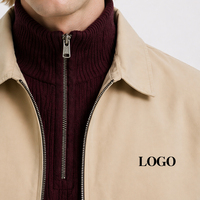 Veste coupe-vent légère pour homme OEM, kaki, style streetwear décontracté, avec ourlet élastique et poches, vente en gros d'usine