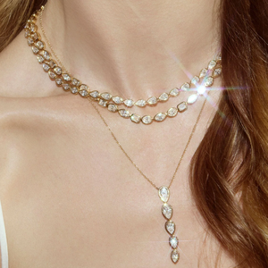 Collar de tenis de plata de ley 925 chapado en oro de 18k con circonita, hipoalergénico, impermeable y de alta calidad, de joyería personalizada - Product Image 2