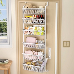 Mới mở rộng nhà bếp phòng tắm trên cửa đựng thức ăn treo lưu trữ Organizer kệ khăn kim loại kệ cho sách - Product Image 4