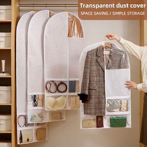 Nouvelle housse de vêtement anti-poussière en tissu non tissé pour placard, sac de rangement transparent anti-poussière pour costumes - Product Image 5