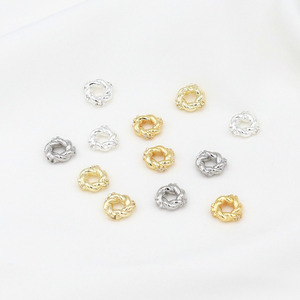 14k gold plated color-preserving twisted zircon round spacer bead DIY bracelet necklace earring pendant <b>accessories</b> C45 - Product Image 1