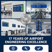 Terminal FIDS mural professionnel avec écran LCD intégré multi-panneaux et horloge mondiale pour aéroports et hubs de transit