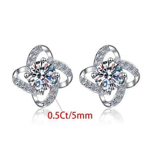 Pendientes de Plata S925 con Baño de Rodio, Diseño de Molino de Viento, Moissanita de 0.5CT/5mm con Engaste de Garra, Hipoalergénicos, Joyería de Lujo de Moda - Product Image 3