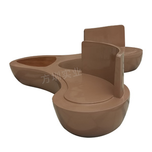 Chaise de jardin en résine, mobilier d'extérieur contemporain, banc durable pour parc et place publique - Product Image 5