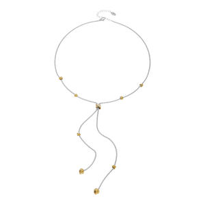 Nuevo Estilo Euroamericano, Collar Deportivo para Mujer, Bicolor, con Microincrustaciones de Circonio, con Cordón Ajustable, de Acero Inoxidable, Estilo <span class=keywords><strong>Instagram</strong></span> - Product Image 5