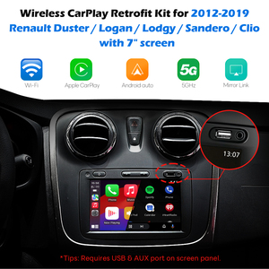 Kit de rétrofit sans fil <span class=keywords><strong>Apple</strong></span> <span class=keywords><strong>CarPlay</strong></span> pour autoradio tout-en-un <span class=keywords><strong>Renault</strong></span> RD2 pour Dacia Duster 2012-2019 avec écran d'origine 7 pouces - Product Image 1