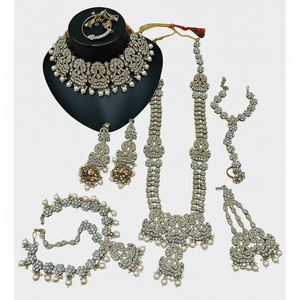 Designer Austrian <b>Beads</b> Fine Jewelry <b>Set</b> Elegant Bridal Necklace and Earrings Premium Wedding Jewelry - Product Image 2