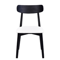 Chaise de salle à manger en cuir et bois de style nordique minimaliste européen pour restaurant, table de salle à manger, hôtel, appartement