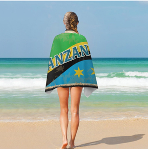 2025 gran oferta productos de verano Bandera de Tanzania fútbol deportes Fitness gimnasio toalla piscina Toalla de playa - Product Image 1