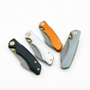 Klappmesser aus Damaszener Stahl mit Aluminiumlegierungsgriff, scharfe Outdoor-EDC-Taschenmesser mit hoher Härte für den Überlebensgebrauch im Großhandel - Product Image 3