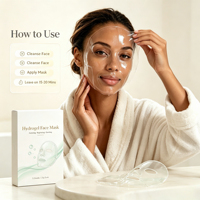 Masque facial en hydrogel au bio-collagène avec logo personnalisé, masque en feuille à retirer après deux heures, hydratation intense, affinage des pores, éclaircissant, anti-âge
