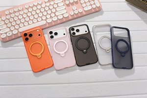 Étui de téléphone portable de luxe avec airbags intégrés, anneau magnétique, charge sans fil, anti-traces de doigts, TPU+PC pour 15 Pro - Product Image 4