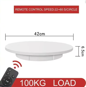 Exhibidor Giratorio Motorizado con Adaptador <span class=keywords><strong>de</strong></span> Corriente, Control Remoto, Función Potente, Manos Libres, Excelente Capacidad <span class=keywords><strong>de</strong></span> Carga, Negro - Product Image 2