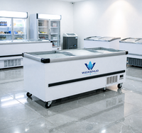 Congélateur horizontal commercial en acier inoxydable, grande capacité, pour supermarché, aliments surgelés